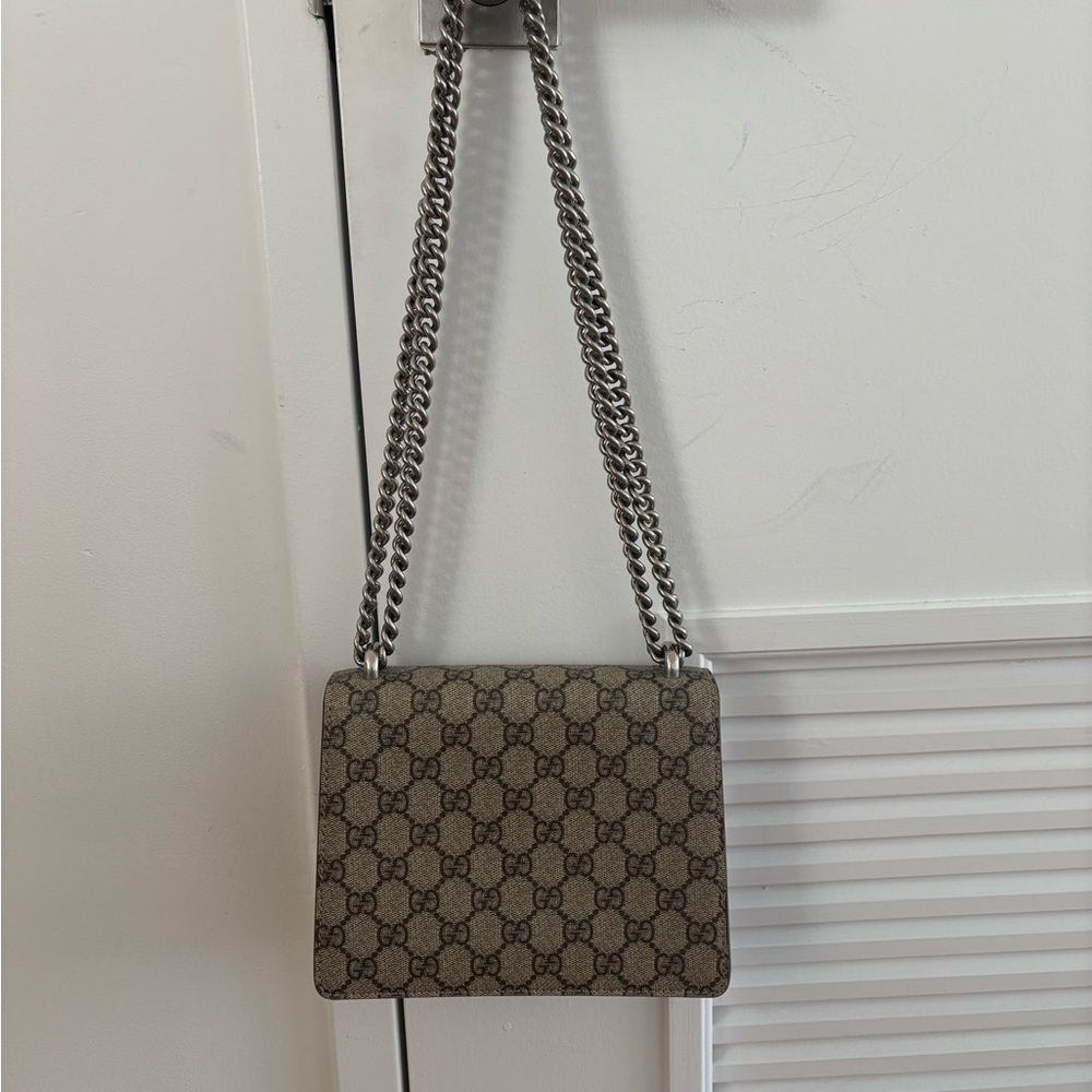 Gucci Mini Dionysus Monogram Shoulder Crossbody Bag with Red Suede Accents - Picture 10 of 13